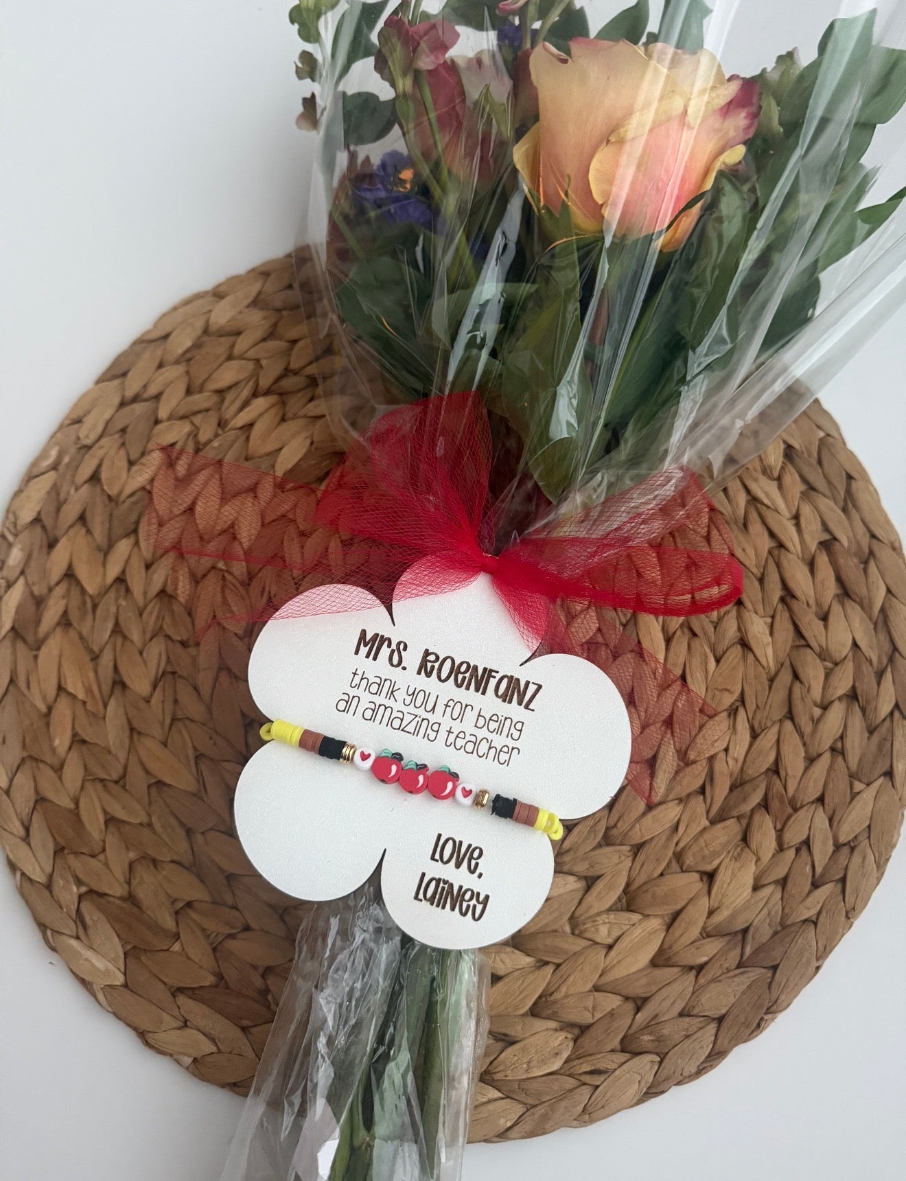 Personalized Teacher Bracelet Gift Tag